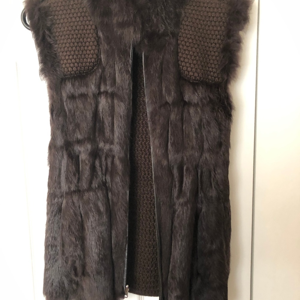 Reversible Apres-Ski Rabbit Fur and Silk Vest.